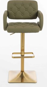 HR8403KW Scaun Khaki Piele Ecologica Premium Soft cu Bază Aurie