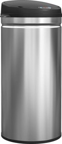 Coș de gunoi HOMCOM de 42L cu Senzor de Mișcare și Deschidere Automată, din Oțel Inoxidabil și ABS, 30.5x30.5x68 cm, Negru și Argintiu | Aosom Romania