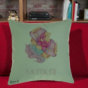 Perna Personalizata Zodie Gemeni, 40x40 cm, Verde, Husa Detasabila, Perna Inclusa, BEKZ®