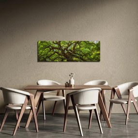 Tablou - Copac verde (cu ceas) (90x30 cm)