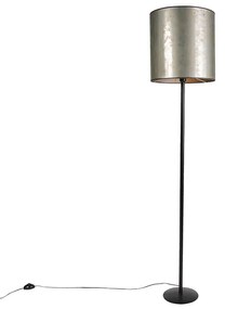 Lampă de podea neagră cu umbră veche taupe 40 cm - Simplo