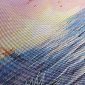 Tablou - Apus de soare deasupra apei, aquarelă (cu ceas) (90x30 cm)