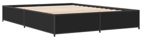 3279847 vidaXL Cadru de pat, negru, 120x200 cm, lemn prelucrat și metal