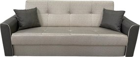 Canapea VERA extensibila, 3 locuri, lada de depozitare, stofa maro + bej, 225x90x90 Maro + Bej, Stofa