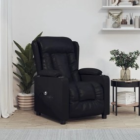 vidaXL Fotoliu rabatabil electric, negru, piele ecologică