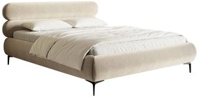 Pat matrimonial 140 cm Rirri 140 (cu somieră) (cu sp. depozitare) (gri deschis + negru). 1099933