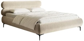Pat matrimonial 140 cm Rirri 140 (cu somieră) (cu sp. depozitare) (gri deschis + negru). 1099933