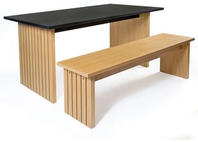 Masă de dining cu blat cu aspect de lemn de stejar 90x160 cm Stripe – Woodman