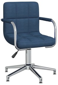 vidaXL Scaun de bucătărie pivotant, albastru, material textil