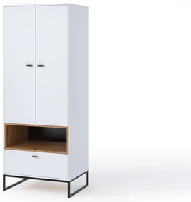 Dulap de haine Oliver SZ2D (Alb + Stejar artisan). 1051791