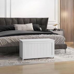 HOMCOM Cutie de depozitare, Cutie de depozitare pentru jucării, MDF, 2 mânere, 81 x 40 x 46 cm, Alb | Aosom Romania