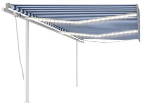 Copertina automata cu senzor vantLED, albastru si alb, 6x3,5 m