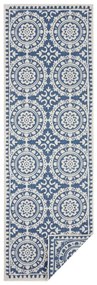 Covor adecvat pentru exterior NORTHRUGS Jardin, 80 x 350 cm, albastru-crem