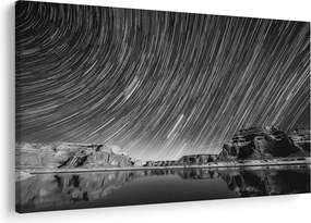 Tablou albnegru cu cerul și stele (90x60 cm)