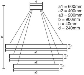 Lustră LED dimabilă pe cablu LED/85W/230V 3000-6500K + telecomandă