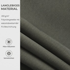 Outsunny Copertină Pliabilă pentru Exterior, Copertină Tip Roll-Up cu Deschidere Manivelă, 350x250 cm, Gri | Aosom Romania