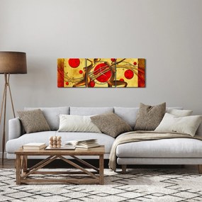 Tablou abstract cu două femei (cu ceas) (90x30 cm)