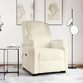 3110865 vidaXL Fotoliu cu ridicare, crem, piele ecologică