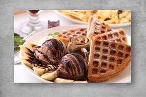 Tablouri Canvas Food - Waffles si inghetata