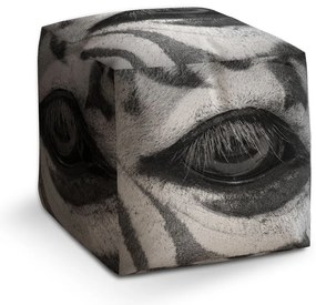 Taburet Cube ochiul zebrei, gri