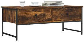 vidaXL Măsuță de cafea, stejar fumuriu, 101x49x39,5 cm, lemn prelucrat
