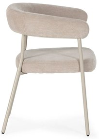 Set de scaune de sufragerie bej cu cotiere 2 buc. tapițat Yuri – MOME