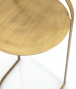 Masuta de cafea rotunda din metal Garcon 35x35x65 cm alama