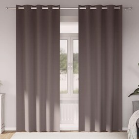 vidaXL Perdele cu perdele 2 pcs Maro închis 225 x 140 cm Poliester