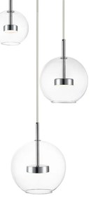 Lustra moderna cu 3 pendule LED Enceladus crom