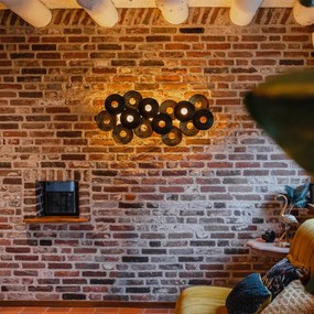 Aplică de perete orientală Art Deco aur antic cu 3 lumini - Balla