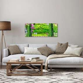 Tablou - Grădina magică cu lebede (120x50 cm)