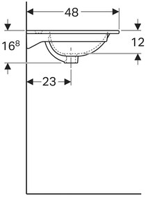 Lavoar baie incastrat alb 60 cm Geberit Acanto