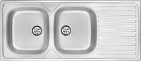 Chiuveta dubla Deante Techno inox satinat 117x50 cm