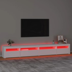 Comoda TV cu lumini LED, alb, 270x35x40 cm 1, Alb, 270 x 35 x 40 cm