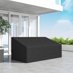 Outsunny Husă pentru canapea exterior impermeabilă 3 locuri, husă banc grădină Țesătură Oxford 600D, 218 x 111 x 63/101 cm, negru | Aosom Romania