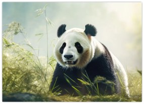 Tablou pe sticlă - Panda (70x50 cm)