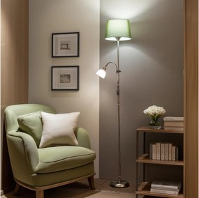 Brilagi - Lampă de podea CERIA 2 în 1 1xE27/100W/230V + 1xE14/25W crom mat/verde