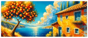Tablou - Casă cu portocale II. (120x50 cm)