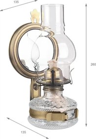 Brilagi - Lampă cu petrol cu oglindă MERLIN, auriu/patină