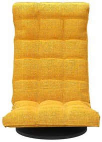 Scaun de podea pivotant, galben mustar, material textil 1, galben mustar