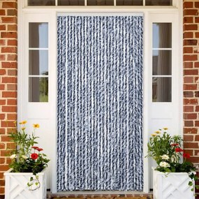 vidaXL Perdea pentru insecte, albastru și alb, 100x230 cm, chenille
