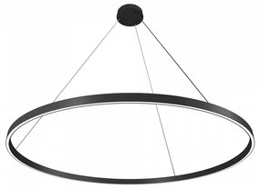 Lustra moderna neagra cu un cerc led Maytoni Rim d120