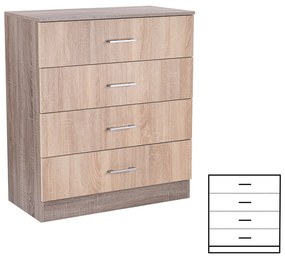 Comodă Miami cu 4 sertare 80x92 cm stejar Sonoma-stejar York