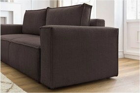 Canapea taupe extensibilă cu tapițerie din catifea reiată 245 cm Nihad – Bobochic Paris