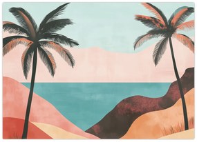 Tablou - Palmieri la mare (70x50 cm)