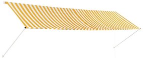 Copertina retractabila, galben si alb, 400 x 150 cm