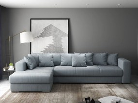 Colțar extensibil dumonde cu ladă de depozitare si sezut confortabil din spuma high-density, Gloria Zoom Grey 320x183 cm