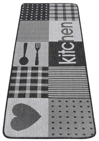 Covor de bucătărie Hanse Home Weave Patchwork Kitchen, 70x180 cm, gri