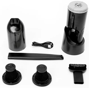 Aspirator auto portabil 75W, 2000 mAh, negru