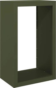 vidaXL Rastel pentru lemne de foc, verde, 60x40x100 cm, oțel